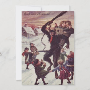 Krampus Punting Children Snow