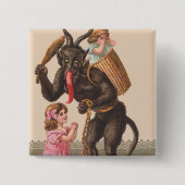 Krampus Punting Children Switch Chain Vierkante Button 5,1 Cm (Voorkant)