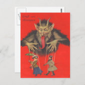 Krampus Puppeteering volwassenen Briefkaart (Voorkant / Achterkant)