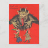 Krampus Puppeteering volwassenen Briefkaart (Voorkant)