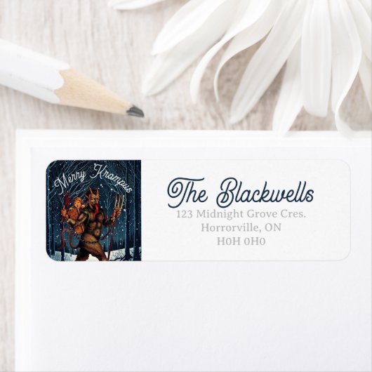 Krampus Return-adreslabel Etiket (Insitu)