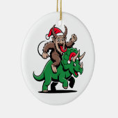 Krampus rijdt op een dinosaurus Santa Christmas Ev Keramisch Ornament (Rechts)