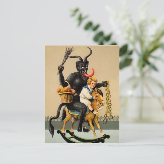 Krampus Rocking Horse Briefkaart (Staand voorkant)