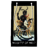 Krampus Rocking Horse Demon Holiday Kerstmis Klein Cadeauzakje (Voorkant)