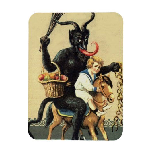 Krampus Rocking Horse Demon Holiday Kerstmis Magneet (Verticaal)