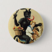Krampus Rocking Horse Holiday Kerstmis Ronde Button 5,7 Cm (Voorkant)