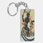 Krampus Rocking Horse Vakantie Kerst Sleutelhanger (Voorkant Links)