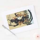 Krampus Rocking Horse Vakantie Kerst stickers (Envelop)