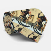 Krampus Rocking Horse Vakantie Kerststropdas Stropdas (Opgerold)