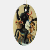 Krampus Rocking Horse Vakantie Kerstversiering Keramisch Ornament (Rechts)