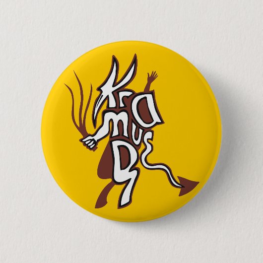 Krampus Ronde Button 5,7 Cm (Voorkant)