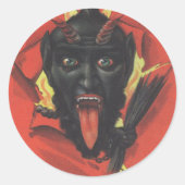 Krampus Ronde Sticker (Voorkant)