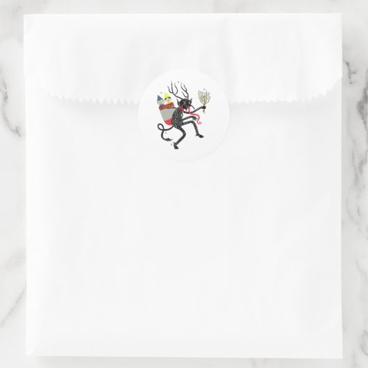  Krampus Ronde Sticker (Tas)