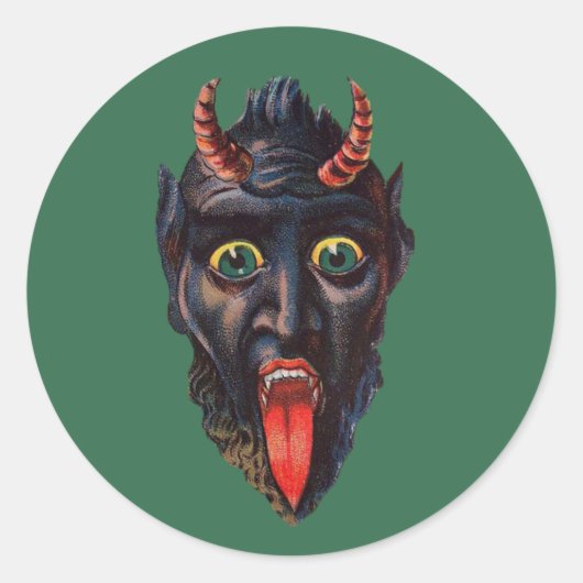 Krampus Ronde Sticker (Voorkant)