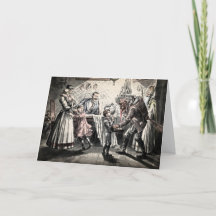  Krampus Scaring Children Holiday Card
