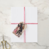 Krampus Scaring Girls  feestdag kerst Cadeaulabel (Met Touw)