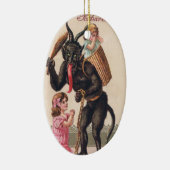 Krampus Scaring Girls feestdag kerst Keramisch Ornament (Rechts)