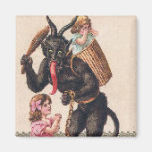 Krampus Scaring Girls  feestdag kerst Magneet (Voorkant)