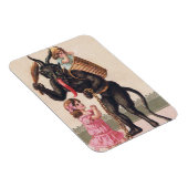 Krampus Scaring Girls  feestdag kerst Magneet (Rechterzijde)