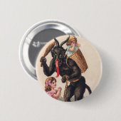 Krampus Scaring Girls  feestdag kerst Ronde Button 5,7 Cm (Voorkant /achterkant)