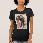Krampus Scaring Girls  feestdag kerst T-shirt (Voorkant)
