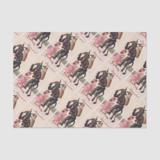 Krampus Scaring Girls  feestdag kerst Tissuepapier (Voorkant)