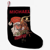 Krampus Scary Santa Horror Kerstmis Kleine Kerstsok (Voorkant)