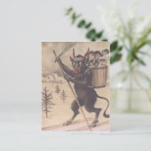 Krampus Skiing Kidnapping Vrouwen Briefkaart (Staand voorkant)