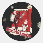 Krampus Snow Day Ronde Sticker (Voorkant)