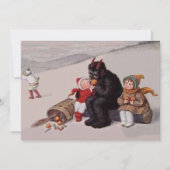 Krampus speelt met kinderen in de sneeuw (Voorkant)