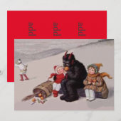 Krampus speelt met kinderen sneeuw (Voorkant / Achterkant)