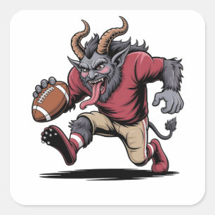 Krampus Spelen Football Christmas Fitness Xmas Vierkante Sticker