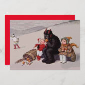 Krampus spelen met kinderen sneeuw (Voorkant / Achterkant)