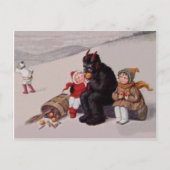 Krampus spelen met kinderen sneeuw briefkaart (Voorkant)