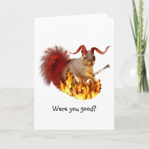 Krampus Squirrel Card Feestdagen Kaart