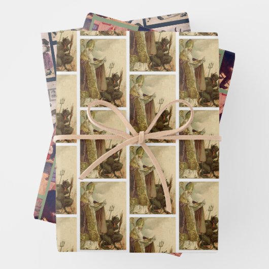 Krampus + St Nick Wrapping Paper Set (In situ)