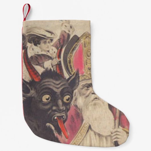 Krampus St Nickolaus ontvoert auto Kleine Kerstsok (Voorkant)
