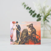 Krampus Stalking Volwassen Echtpaar Briefkaart (Staand voorkant)