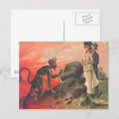 Krampus stalkt romantisch stel briefkaart (Voorkant / Achterkant)