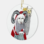 Krampus Stealing Kittens met Kerstmis Keramisch Ornament (Links)