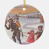 Krampus Stealing Toys & Children Keramisch Ornament (Voorkant)