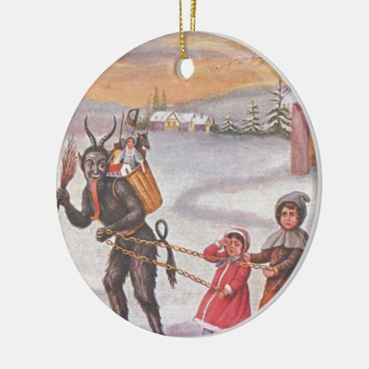 Krampus Stealing Toys & Children Keramisch Ornament (Links)