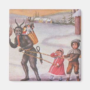 Krampus Stealing Toys & Children Magneet