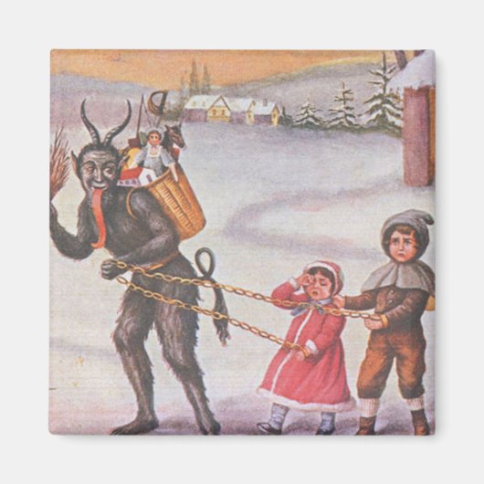 Krampus Stealing Toys & Children Magneet (Voorkant)