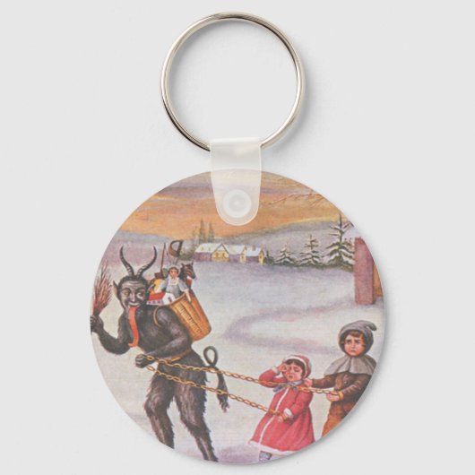 Krampus Stealing Toys & Children Sleutelhanger (Voorkant)