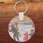 Krampus Stealing Toys & Children Sleutelhanger (Voorkant)