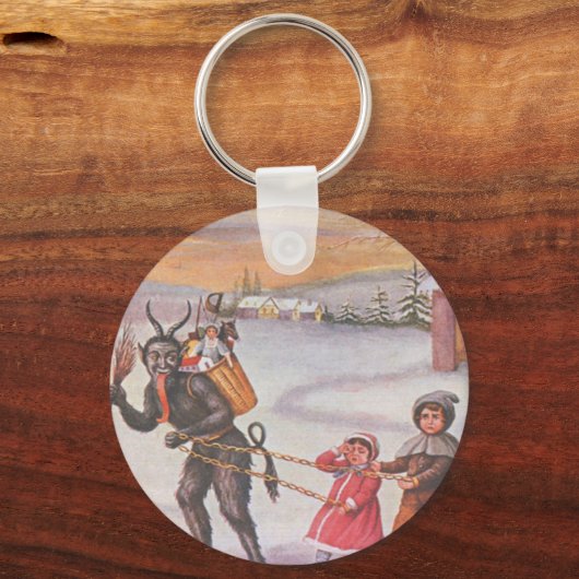 Krampus Stealing Toys & Children Sleutelhanger (Voorkant)