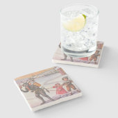 Krampus Stealing Toys & Children Stenen Onderzetter (Zijkant)