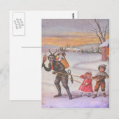 Krampus steelt speelgoed en kinderen briefkaart (Voorkant / Achterkant)