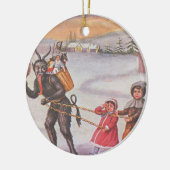 Krampus steelt speelgoed en kinderen keramisch ornament (Links)